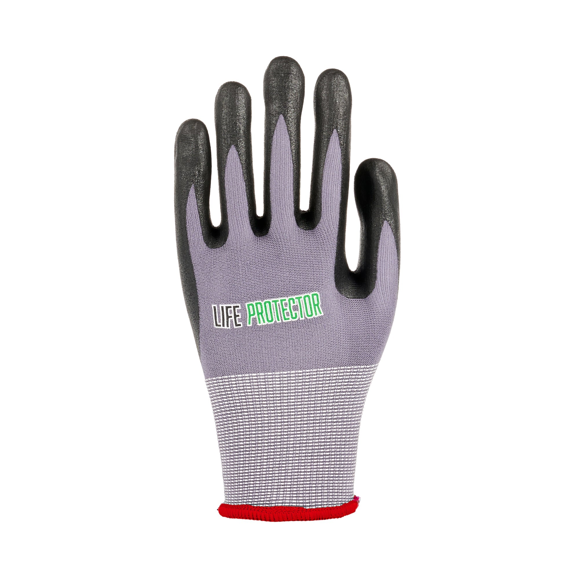 Life Protector Gray Nylon / Spandex Small Work Gloves - with Ultra-Thin Foam Nitrile Palm Coating and Dots - Pair - 1 count box