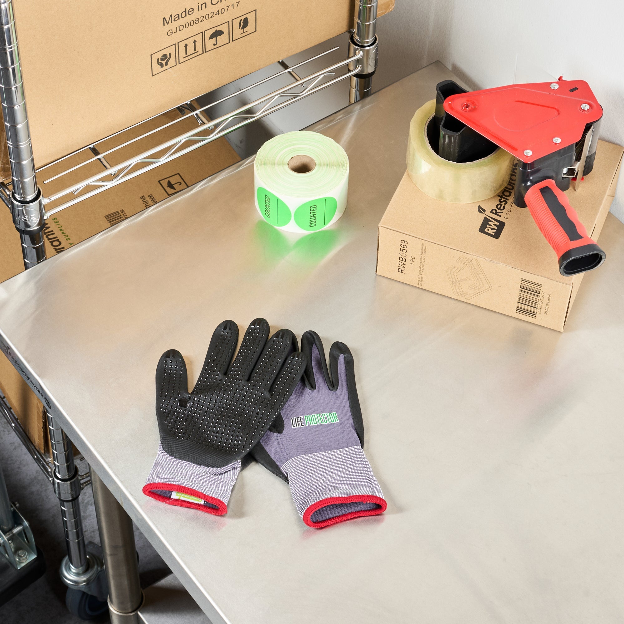 Life Protector Gray Nylon / Spandex Small Work Gloves - with Ultra-Thin Foam Nitrile Palm Coating and Dots - Pair - 1 count box