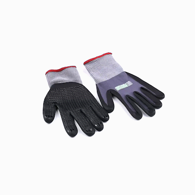Life Protector Gray Nylon / Spandex Small Work Gloves - with Ultra-Thin Foam Nitrile Palm Coating and Dots - Pair - 10 count box