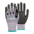Life Protector Gray Nylon / Spandex Medium Work Gloves - with Ultra-Thin Foam Nitrile Palm Coating and Dots - Pair - 1 count box