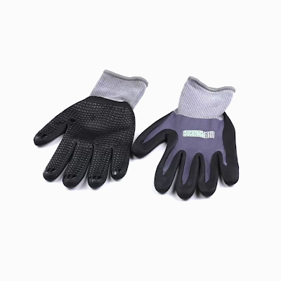 Life Protector Gray Nylon / Spandex Extra Large Work Gloves - with Ultra-Thin Foam Nitrile Palm Coating and Dots - Pair - 1 count box