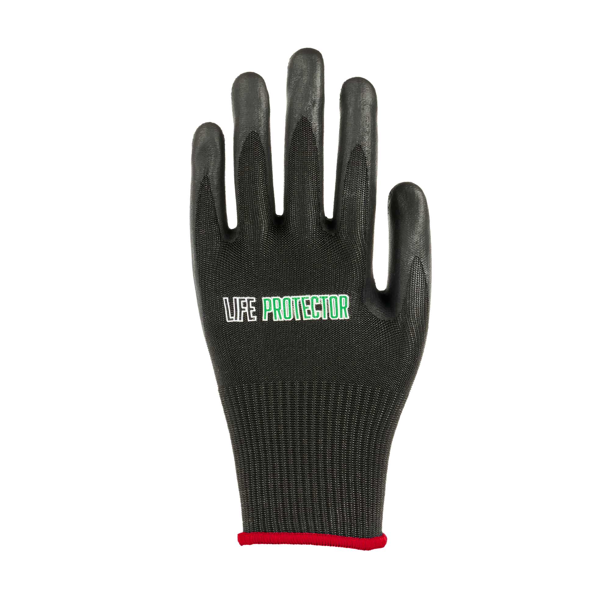 Life Protector Black HPPE Nylon / Spandex Small Work Gloves - with Ultra-Thin Foam Nitrile Palm Coating, Cut-Resistant - Pair - 1 count box