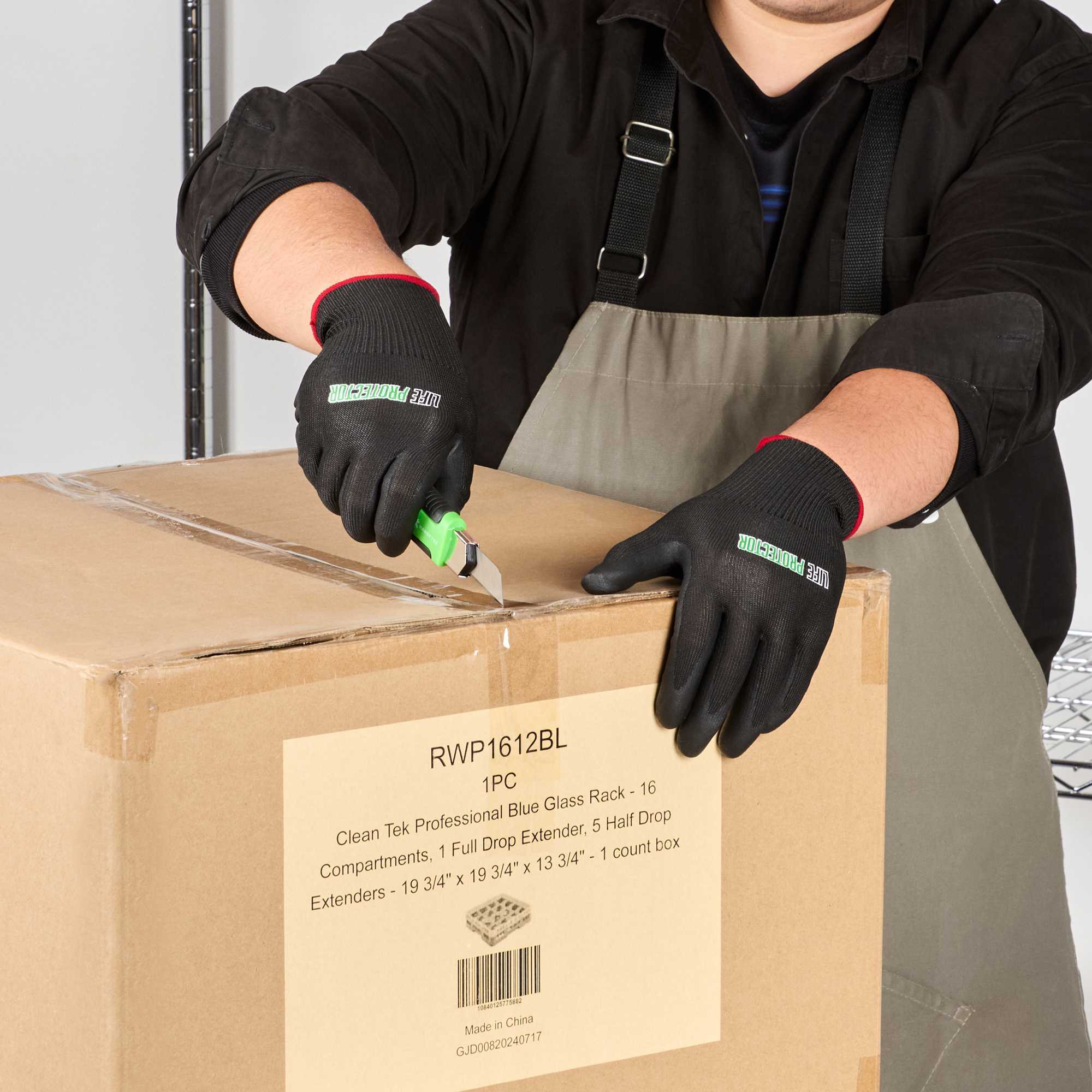 Life Protector Black HPPE Nylon / Spandex Small Work Gloves - with Ultra-Thin Foam Nitrile Palm Coating, Cut-Resistant - Pair - 1 count box