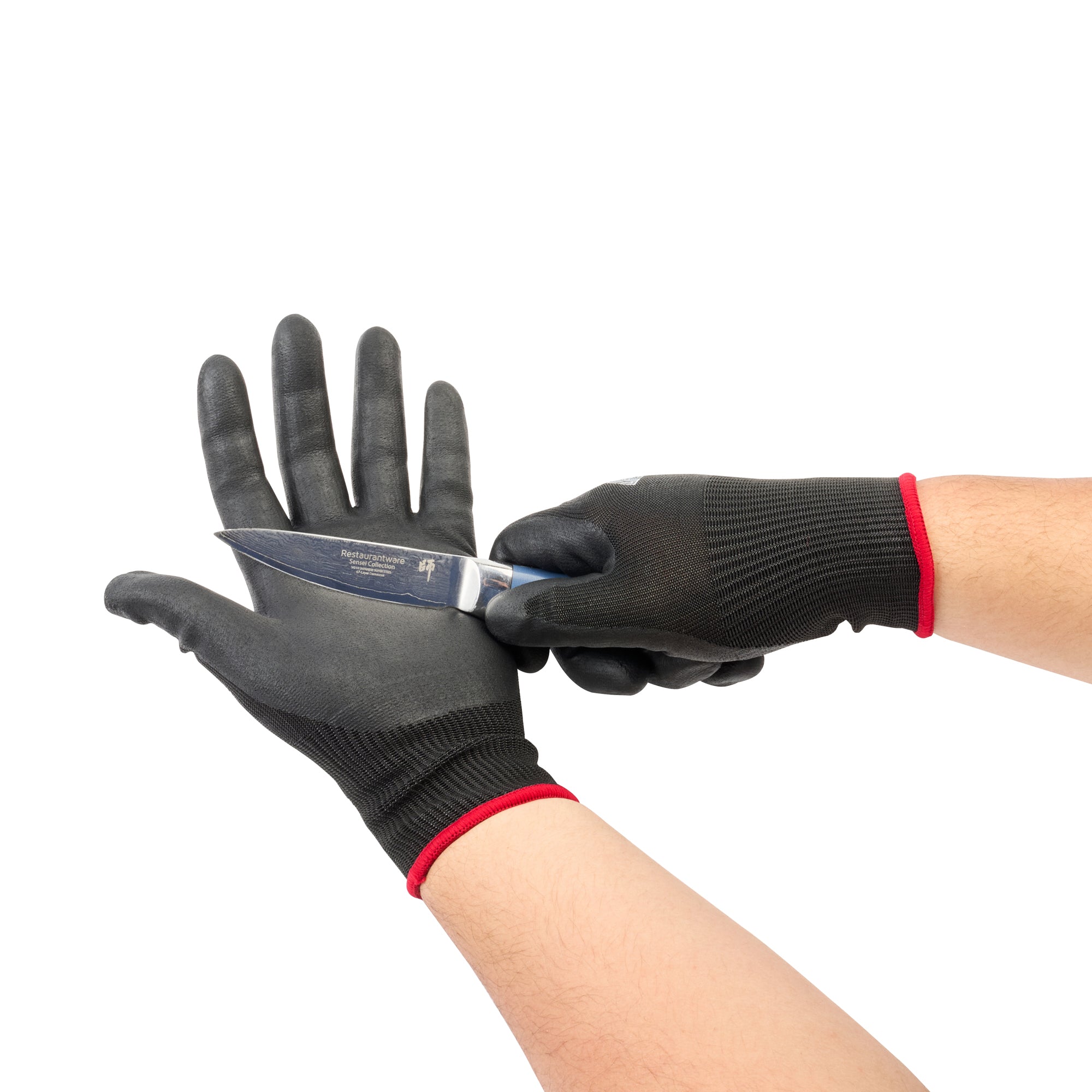 Life Protector Black HPPE Nylon / Spandex Small Work Gloves - with Ultra-Thin Foam Nitrile Palm Coating, Cut-Resistant - Pair - 10 count box