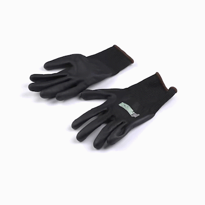 Life Protector Black HPPE Nylon / Spandex Large Work Gloves - with Ultra-Thin Foam Nitrile Palm Coating, Cut-Resistant - Pair - 10 count box