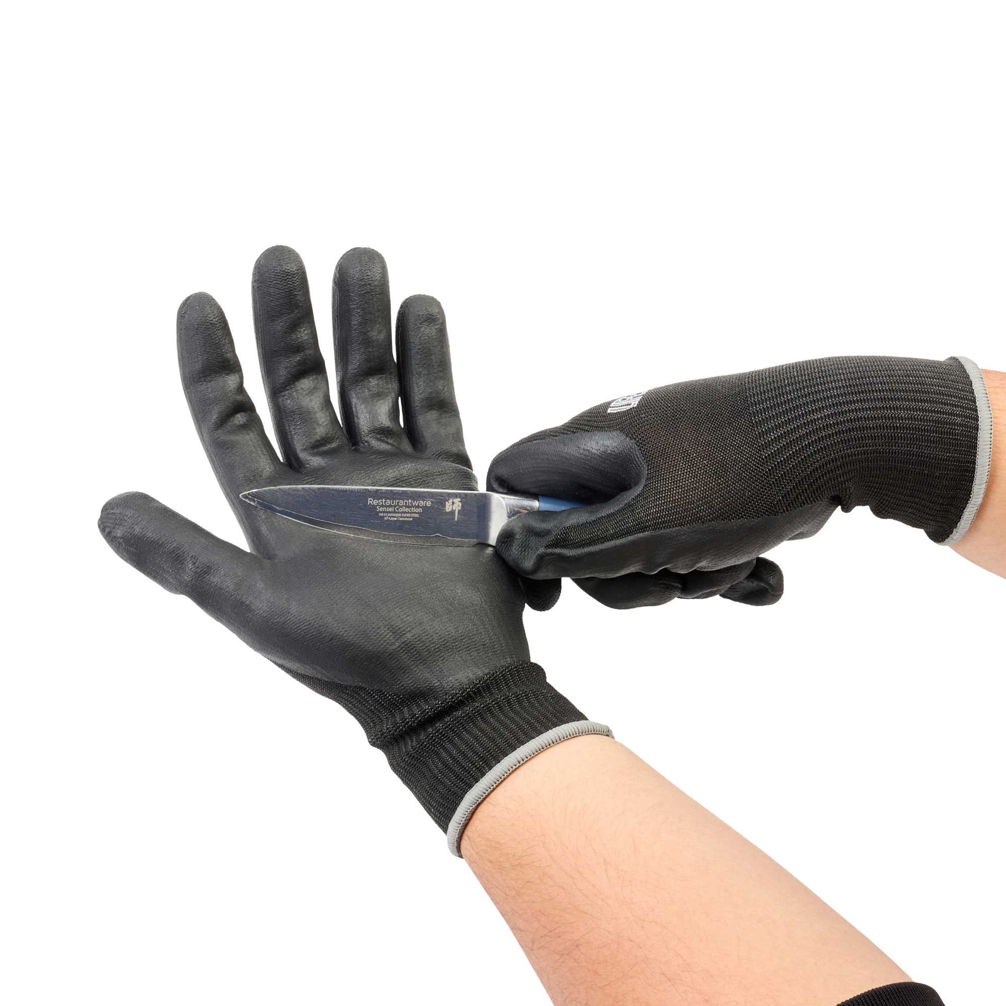Life Protector Black HPPE Nylon / Spandex Extra Large Work Gloves - Ultra-Thin Foam Nitrile Palm Coating, Cut-Resistant - Pair - 1 count box