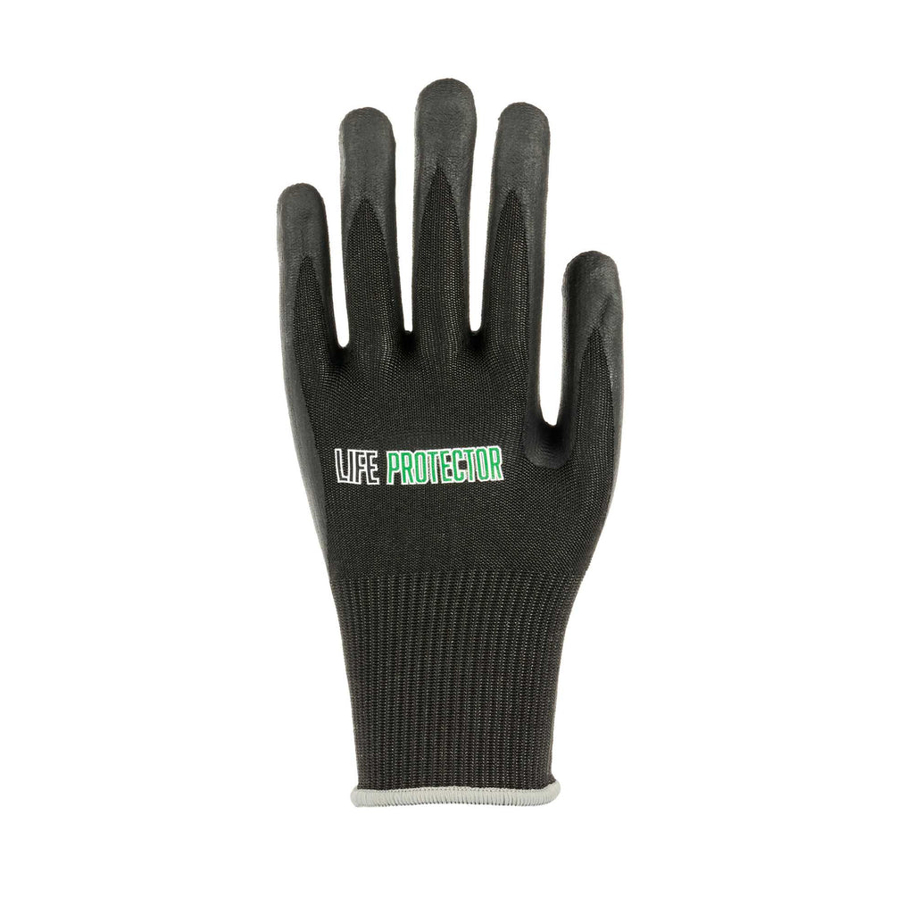 Life Protector Black HPPE Nylon / Spandex Extra Large Work Gloves - Ultra-Thin Foam Nitrile Palm Coating, Cut-Resistant - Pair - 1 count box