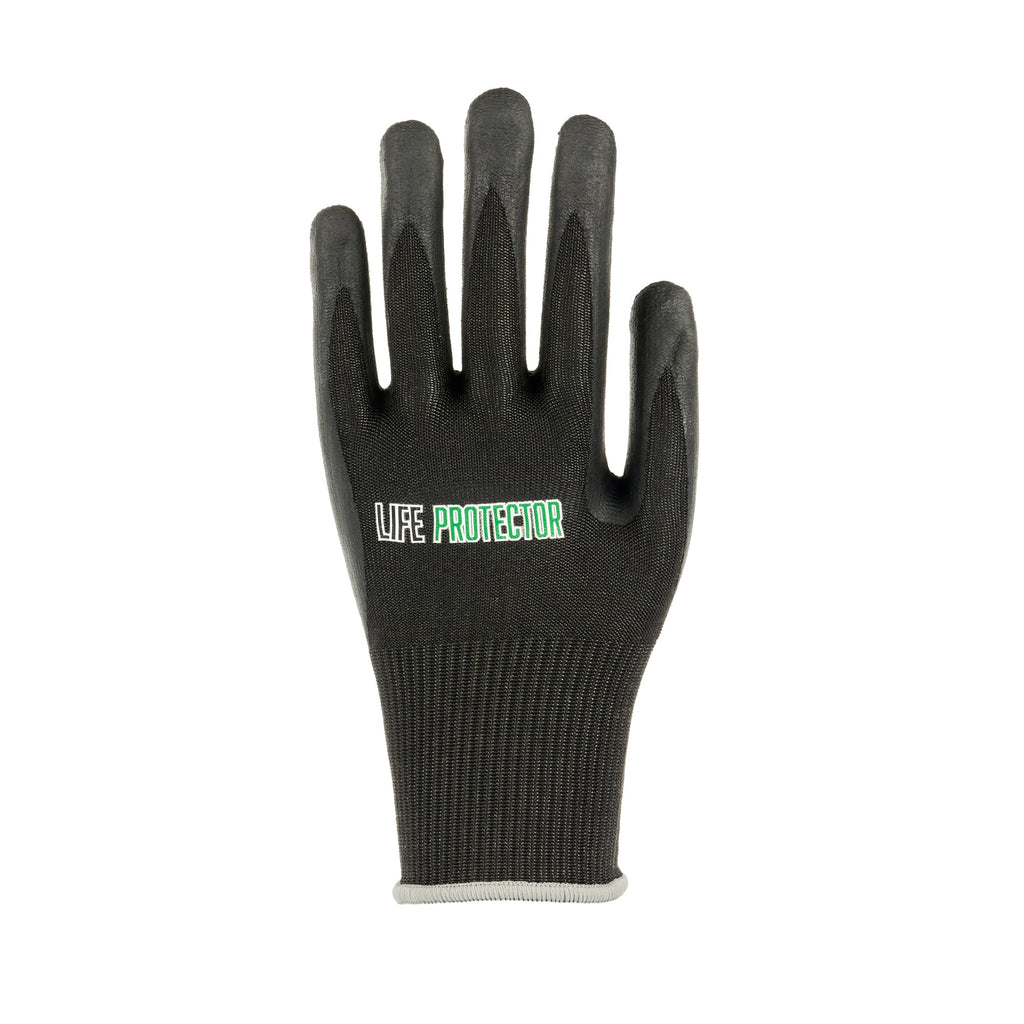 Life Protector Black HPPE Nylon / Spandex Extra Large Work Gloves - Ultra-Thin Foam Nitrile Palm Coating,Cut-Resistant - Pair - 10 count box