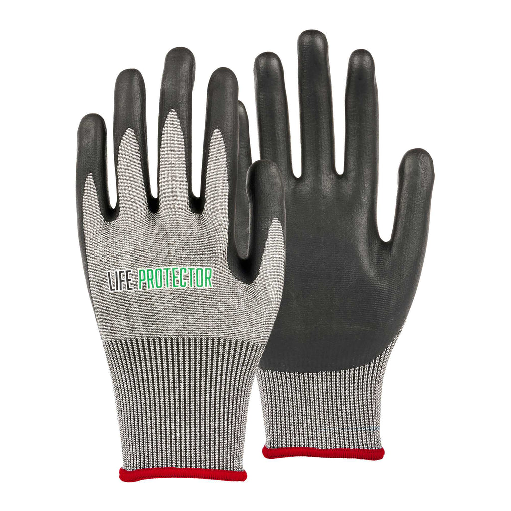 Life Protector Gray HPPE Polyester / Spandex Small Work Gloves - Ultra-Thin Foam Nitrile Palm Coating, Cut-Resistant - Pair - 1 count box