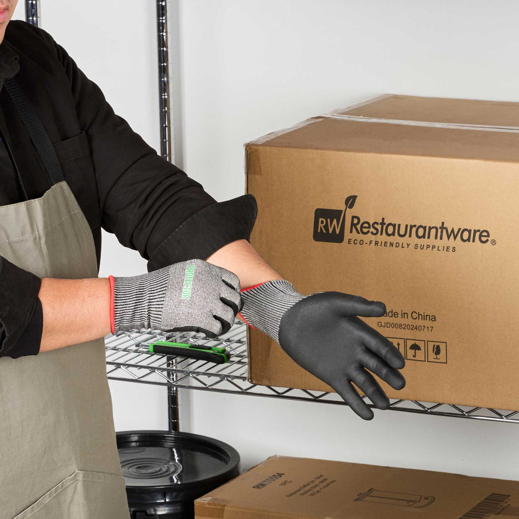 Life Protector Gray HPPE Polyester / Spandex Small Work Gloves - Ultra-Thin Foam Nitrile Palm Coating, Cut-Resistant - Pair - 1 count box