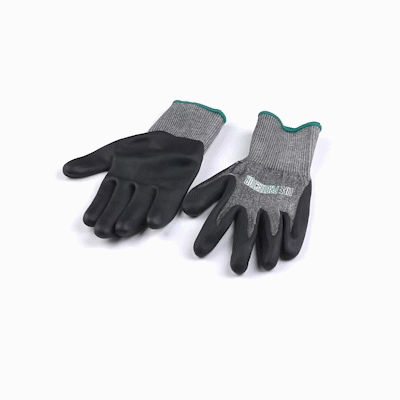 Life Protector Gray HPPE Polyester / Spandex Medium Work Gloves - Ultra-Thin Foam Nitrile Palm Coating, Cut-Resistant - Pair - 1 count box