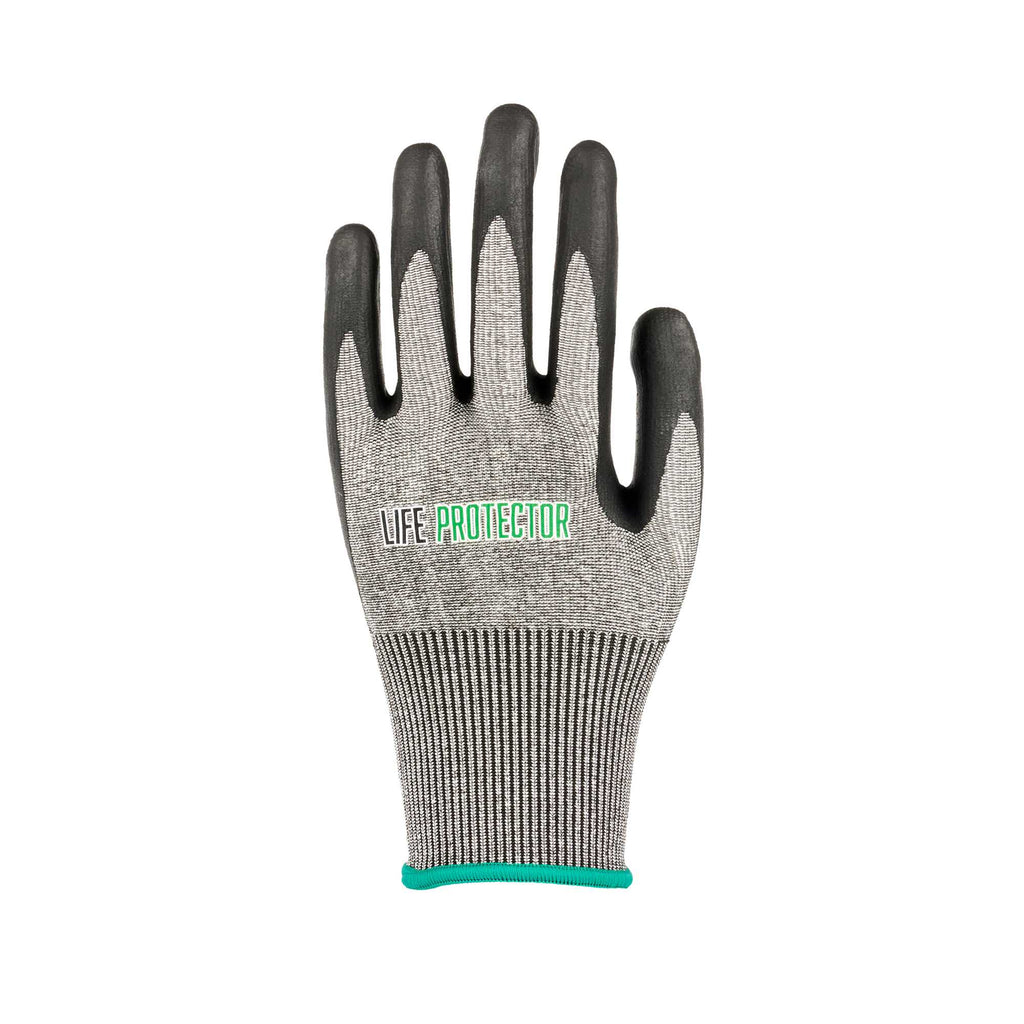 Life Protector Gray HPPE Polyester / Spandex Medium Work Gloves - Ultra-Thin Foam Nitrile Palm Coating, Cut-Resistant - Pair - 1 count box