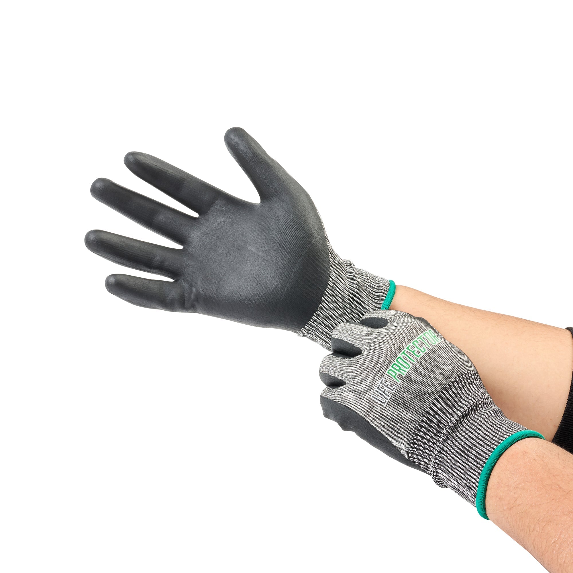 Life Protector Gray HPPE Polyester / Spandex Medium Work Gloves - Ultra-Thin Foam Nitrile Palm Coating, Cut-Resistant - Pair - 10 count box