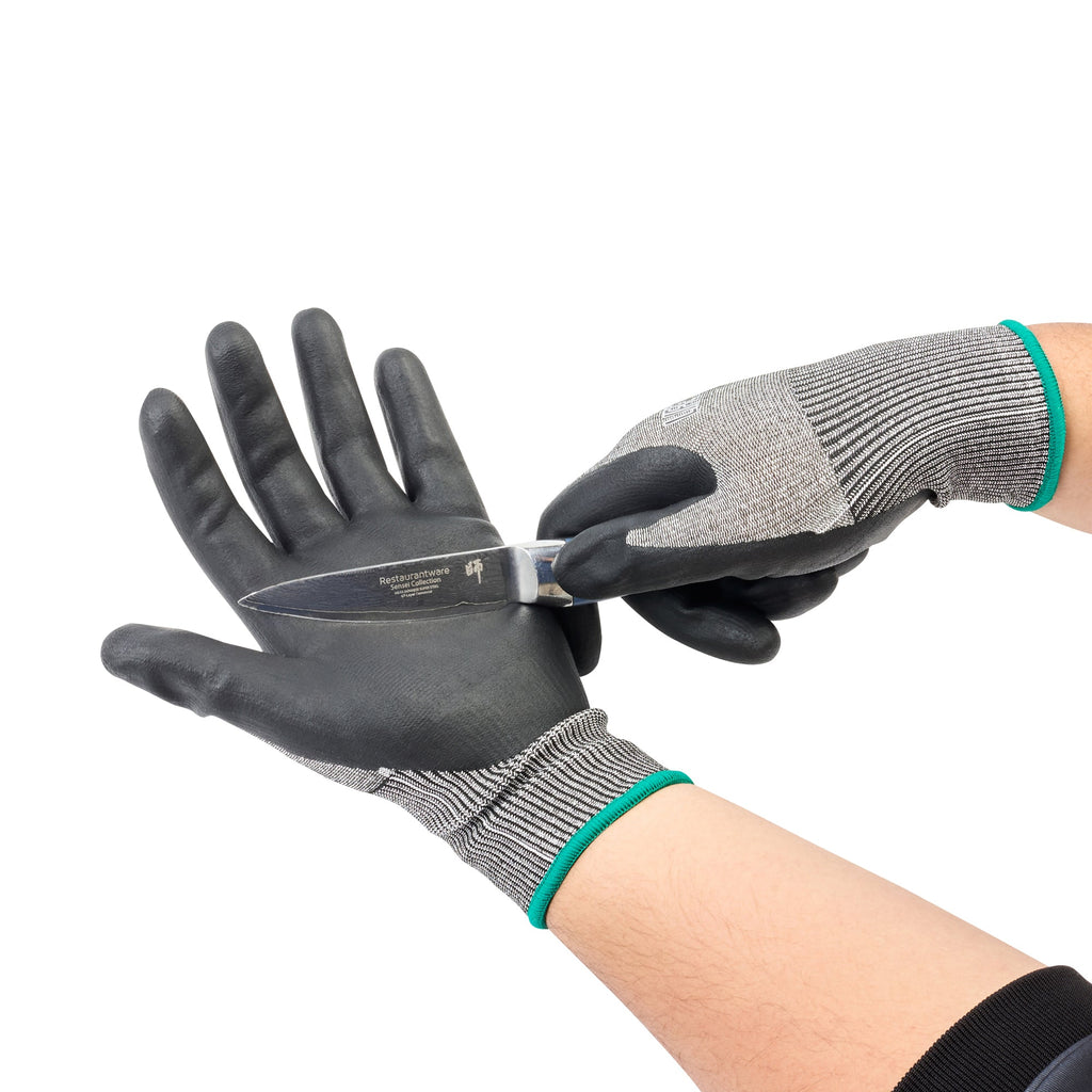 Life Protector Gray HPPE Polyester / Spandex Medium Work Gloves - Ultra-Thin Foam Nitrile Palm Coating, Cut-Resistant - Pair - 10 count box