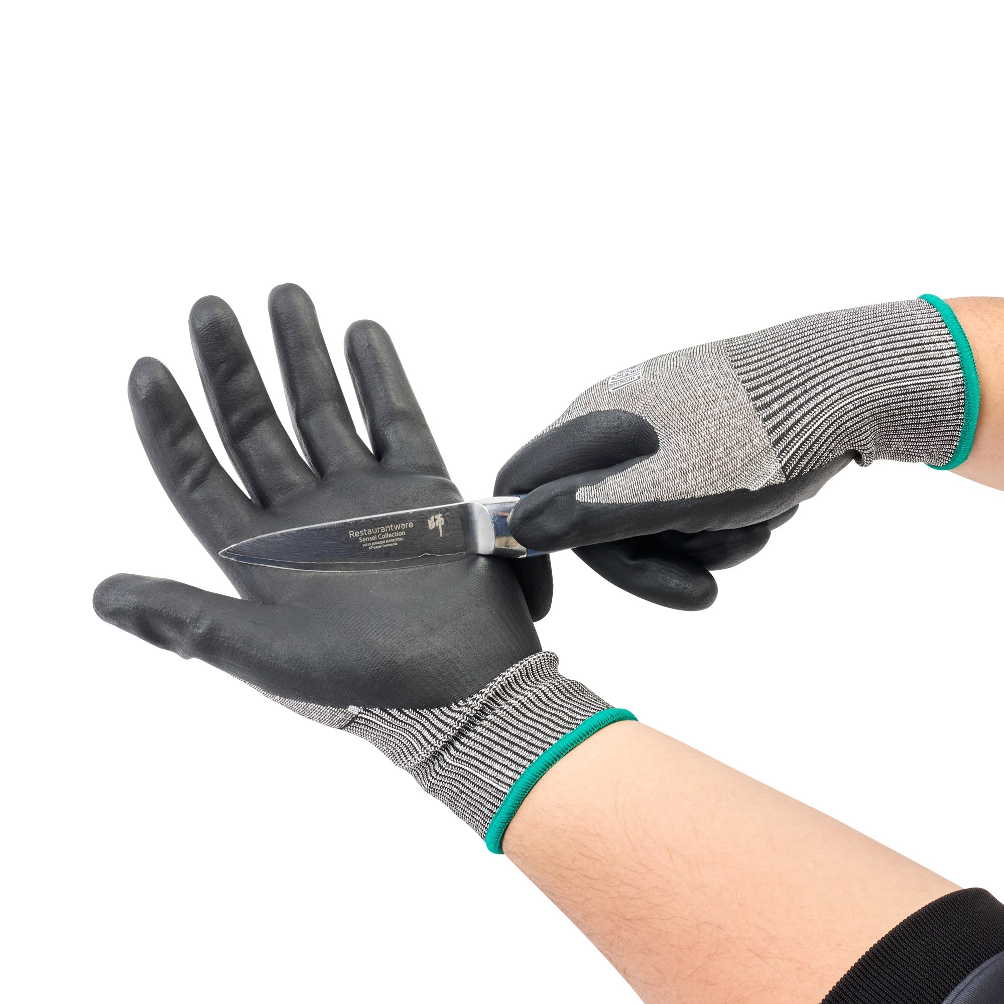 Life Protector Gray HPPE Polyester / Spandex Medium Work Gloves - Ultra-Thin Foam Nitrile Palm Coating, Cut-Resistant - Pair - 10 count box