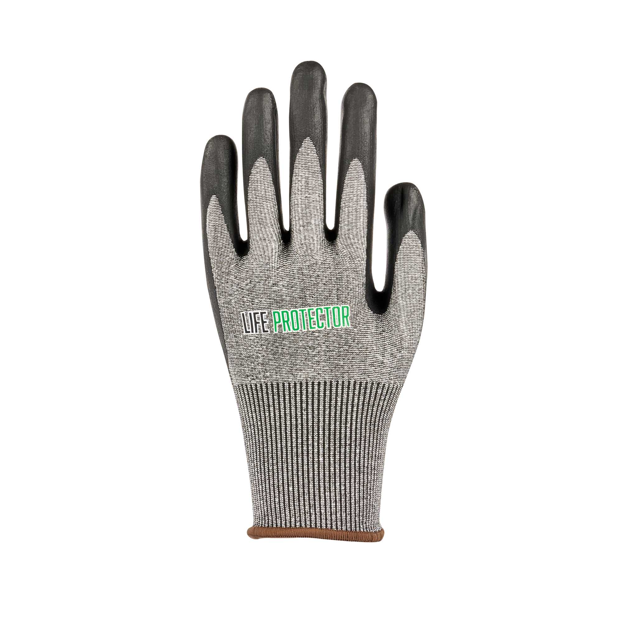 Life Protector Gray HPPE Polyester / Spandex Large Work Gloves - Ultra-Thin Foam Nitrile Palm Coating, Cut-Resistant - Pair - 1 count box