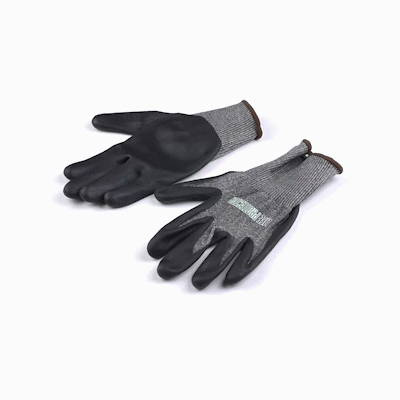 Life Protector Gray HPPE Polyester / Spandex Large Work Gloves - Ultra-Thin Foam Nitrile Palm Coating, Cut-Resistant - Pair - 10 count box