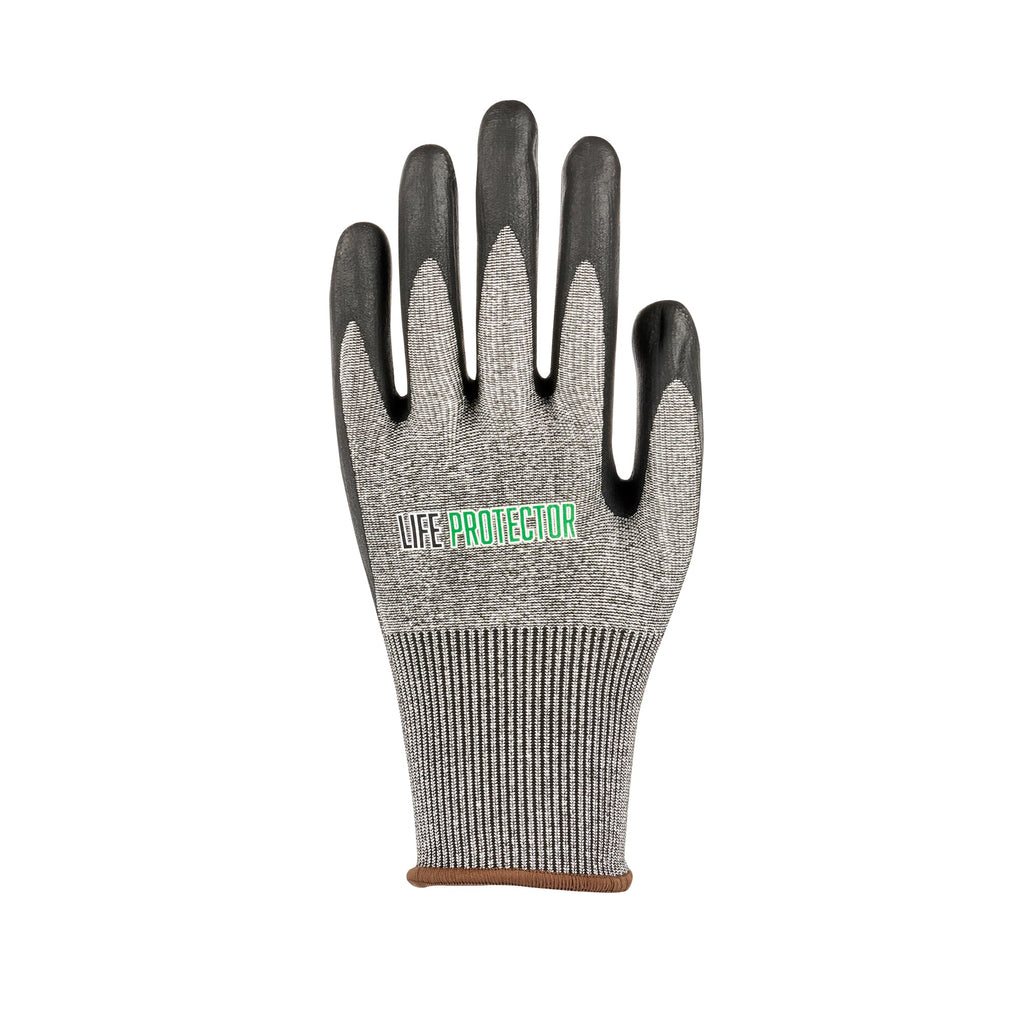 Life Protector Gray HPPE Polyester / Spandex Large Work Gloves - Ultra-Thin Foam Nitrile Palm Coating, Cut-Resistant - Pair - 10 count box