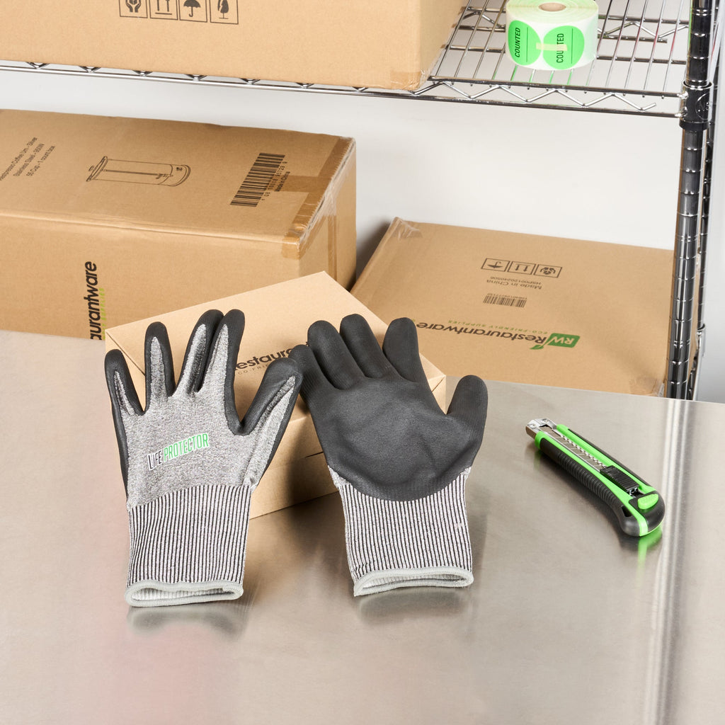 Life Protector Gray HPPE Polyester / Spandex Extra Large Work Gloves - with Foam Nitrile Palm Coating, Cut-Resistant - Pair - 1 count box