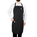 Chef 101 Black Standard Bib Apron - with 3 Pockets - 32 1/2'' x 27 1/2'' - 1 count box