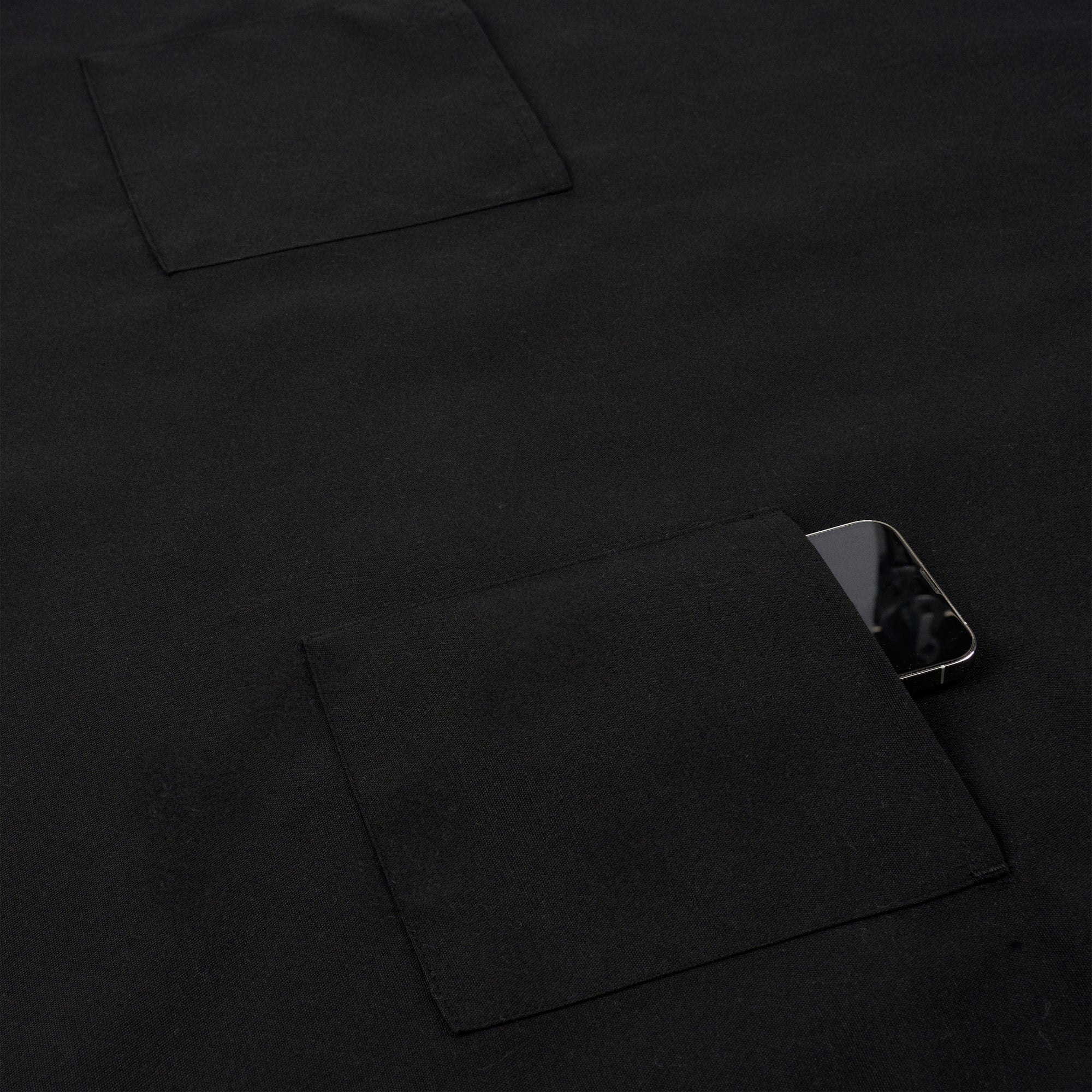 Chef 101 Black Standard Bib Apron - with 3 Pockets - 32 1/2'' x 27 1/2'' - 1 count box