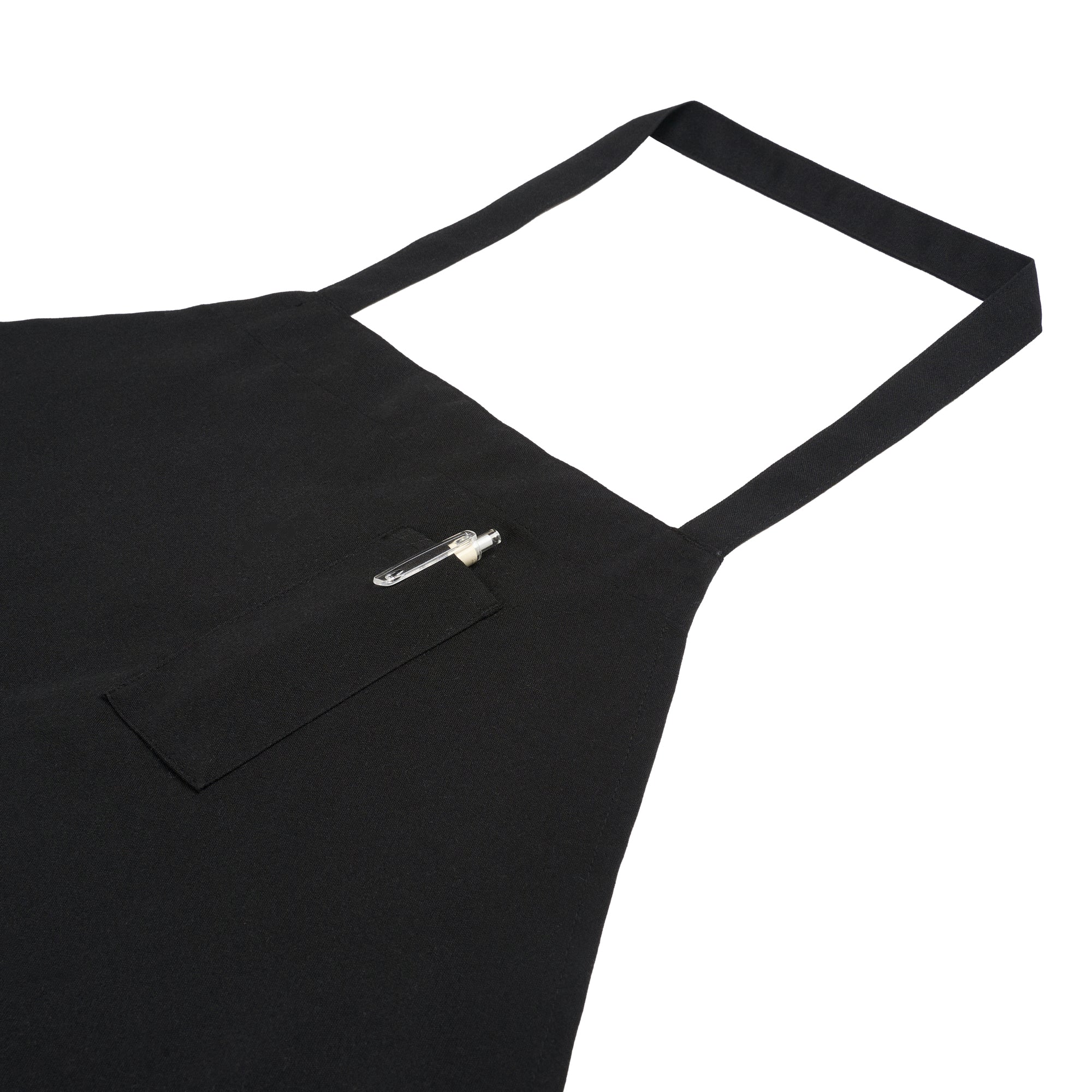 Chef 101 Black Standard Bib Apron - with 3 Pockets - 32 1/2'' x 27 1/2'' - 1 count box