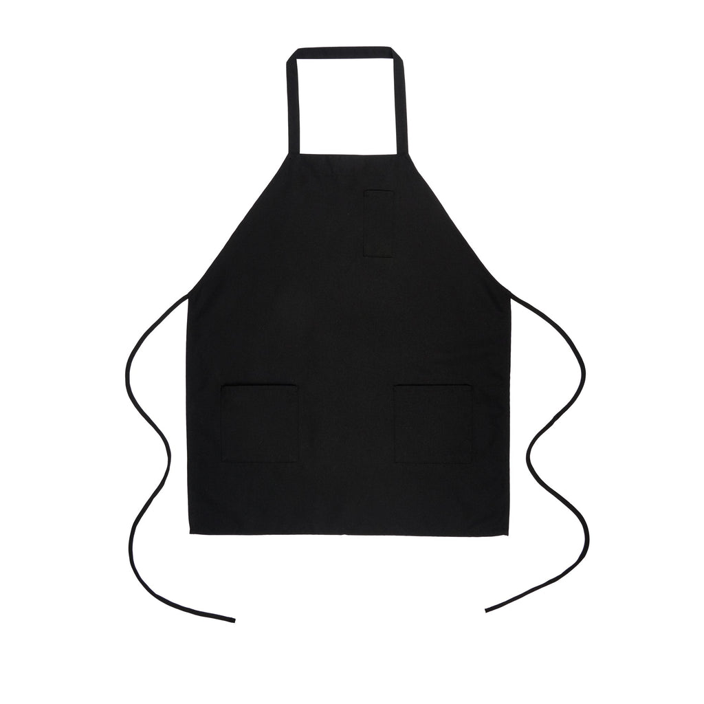 Chef 101 Black Standard Bib Apron - with 3 Pockets - 32 1/2'' x 27 1/2'' - 100 count box