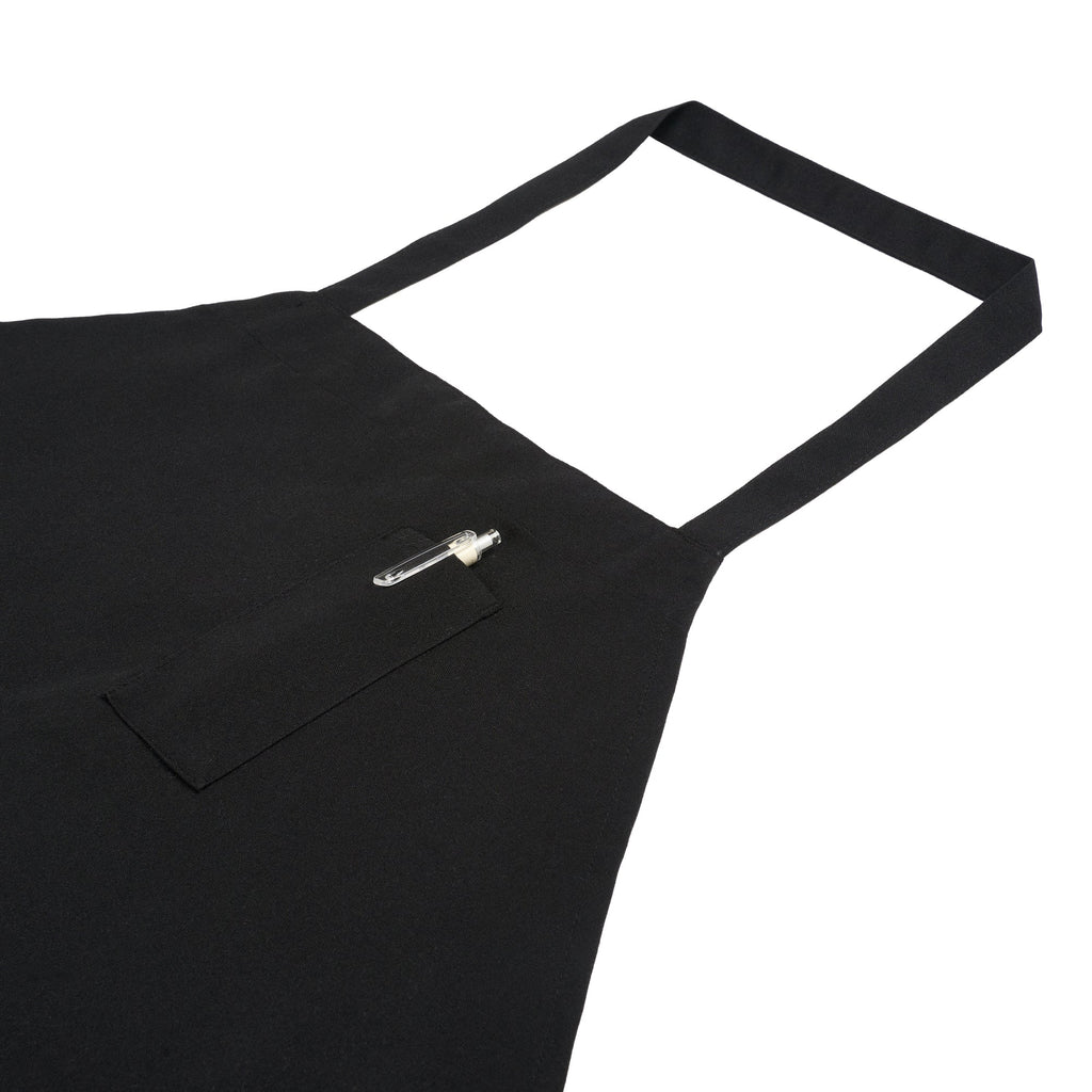 Chef 101 Black Standard Bib Apron - with 3 Pockets - 32 1/2'' x 27 1/2'' - 100 count box