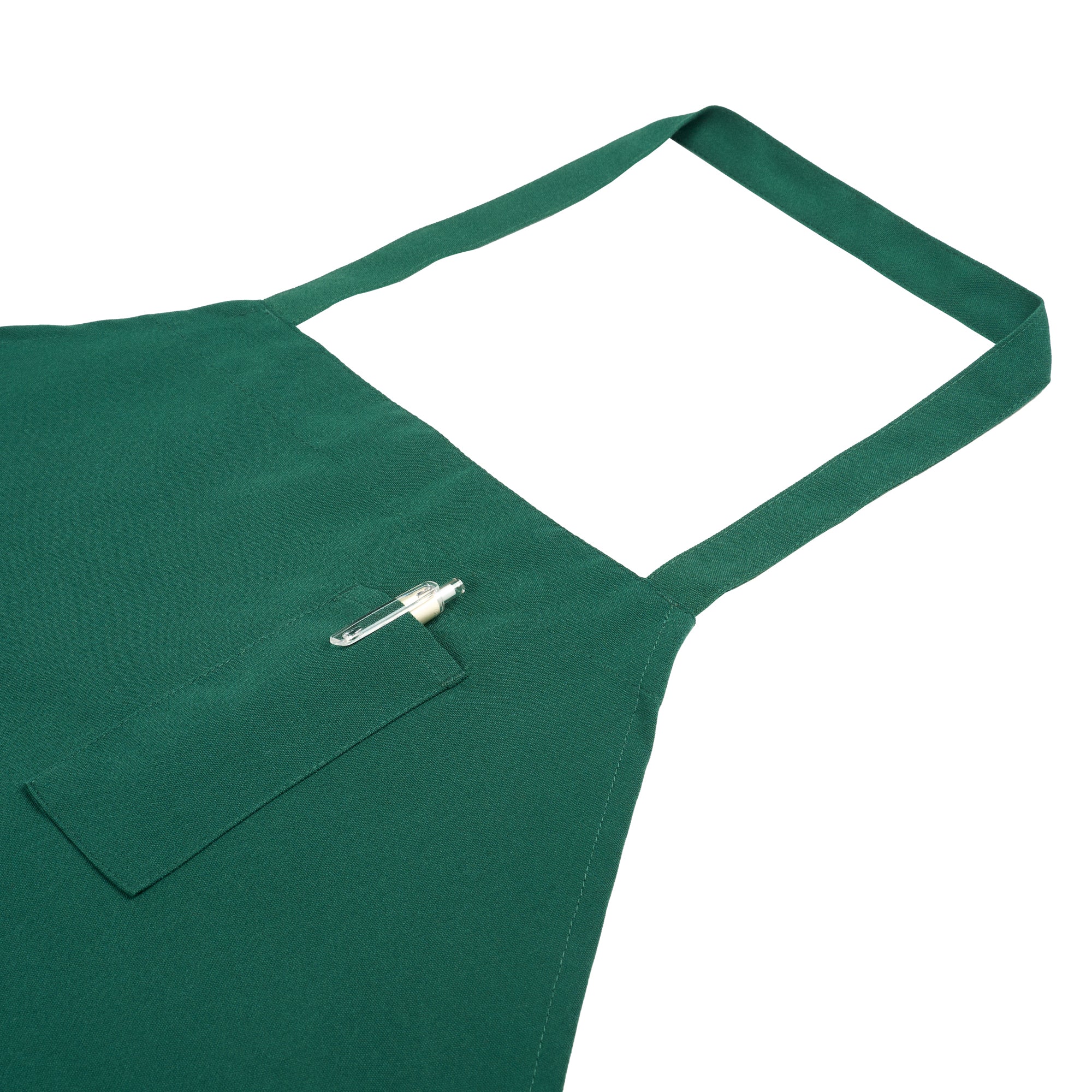Chef 101 Green Standard Bib Apron - with 3 Pockets - 32 1/2'' x 27 1/2'' - 1 count box