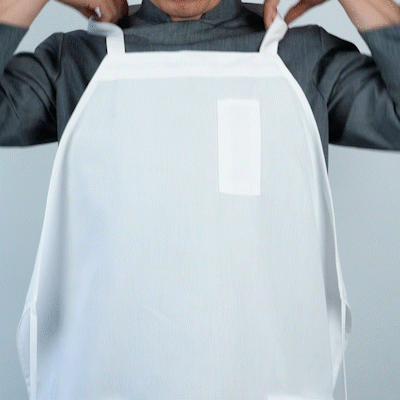 Chef 101 White Standard Bib Apron - with 3 Pockets - 32 1/2'' x 27 1/2'' - 1 count box