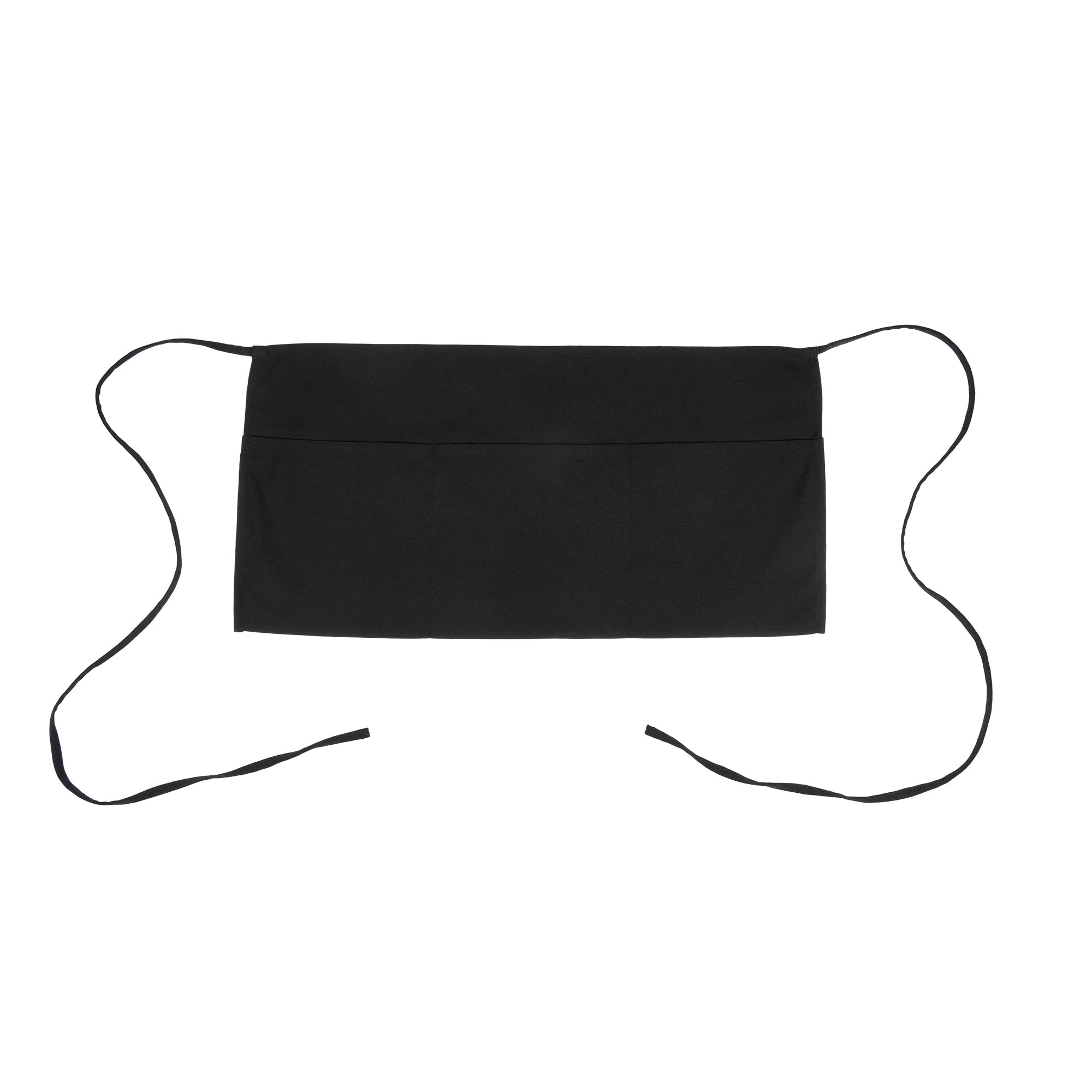 Chef 101 Black Standard Waist Apron - with 3 Pockets - 24" x 12" - 1 count box