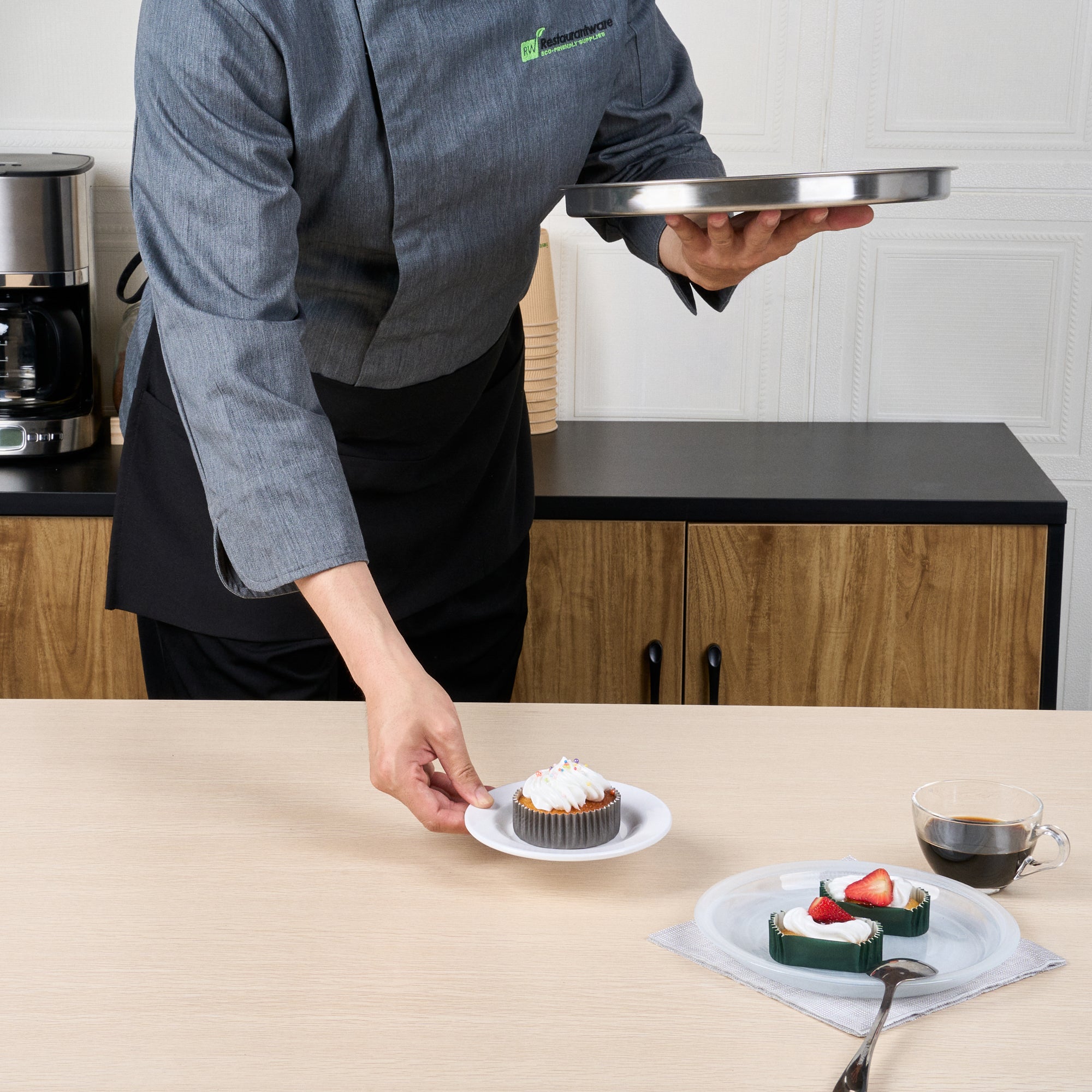 Chef 101 Black Standard Waist Apron - with 3 Pockets - 24" x 12" - 100 count box