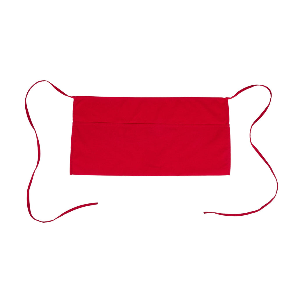 Chef 101 Red Standard Waist Apron - with 3 Pockets - 24" x 12" - 1 count box