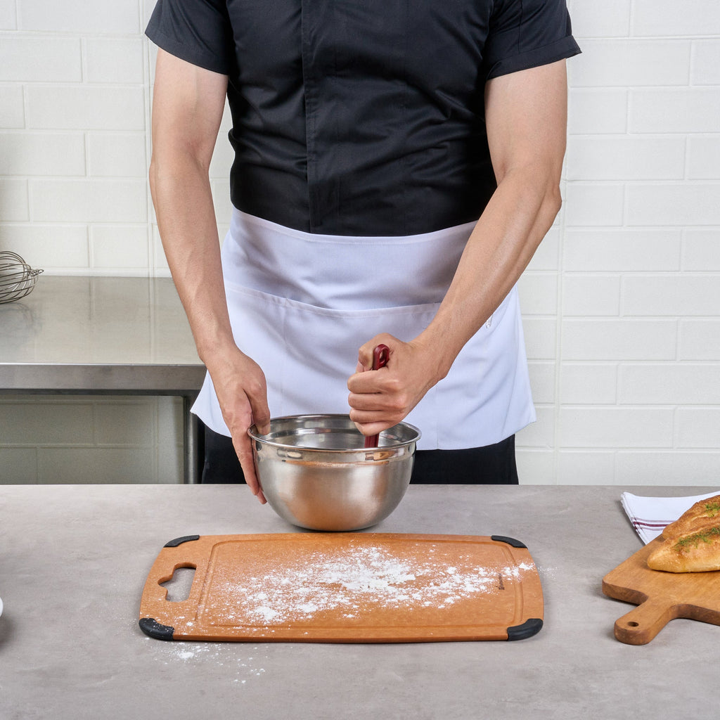 Chef 101 White Standard Waist Apron - with 3 Pockets - 24" x 12" - 1 count box