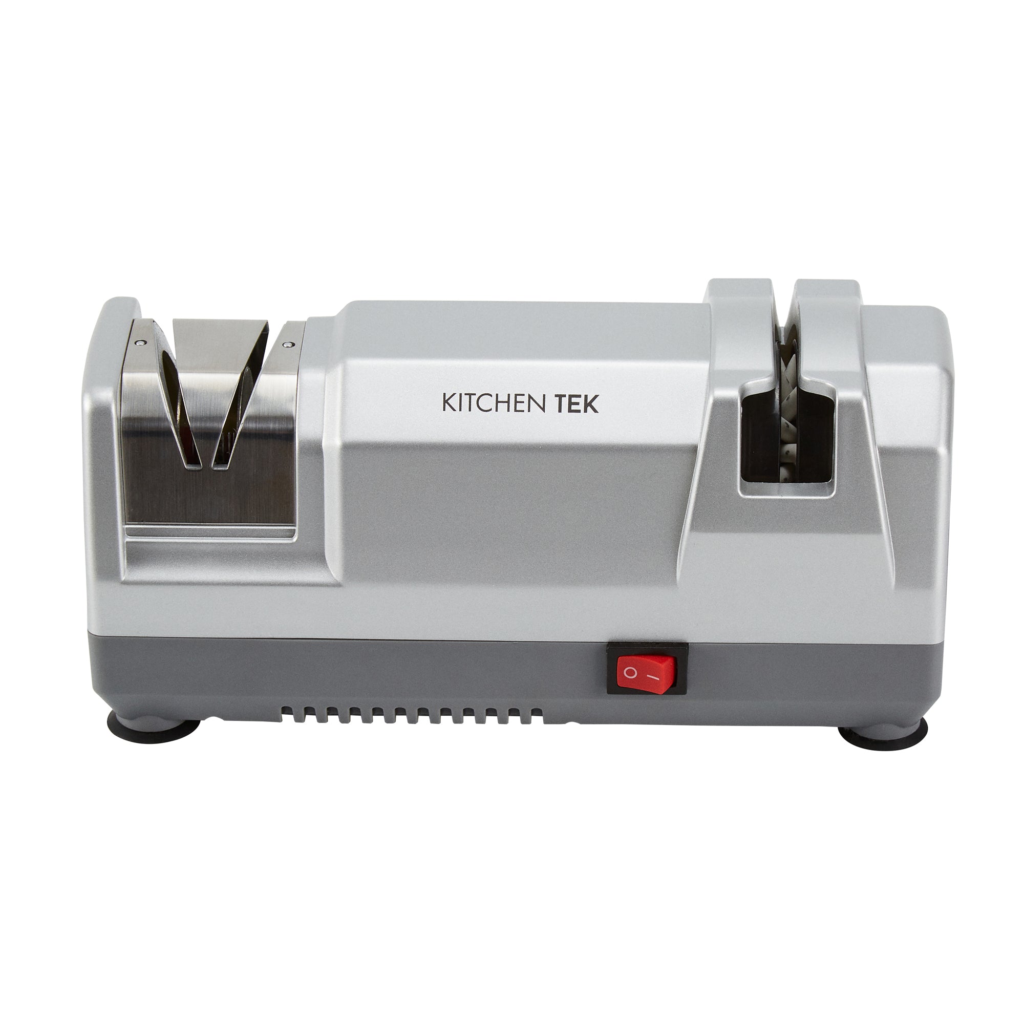 Kitchen Tek Gray 2 Stage Electric Knife Sharpener - for Straight Edge Knives, Diamond-Coated Grinding Wheel, 120V - 1 count box
