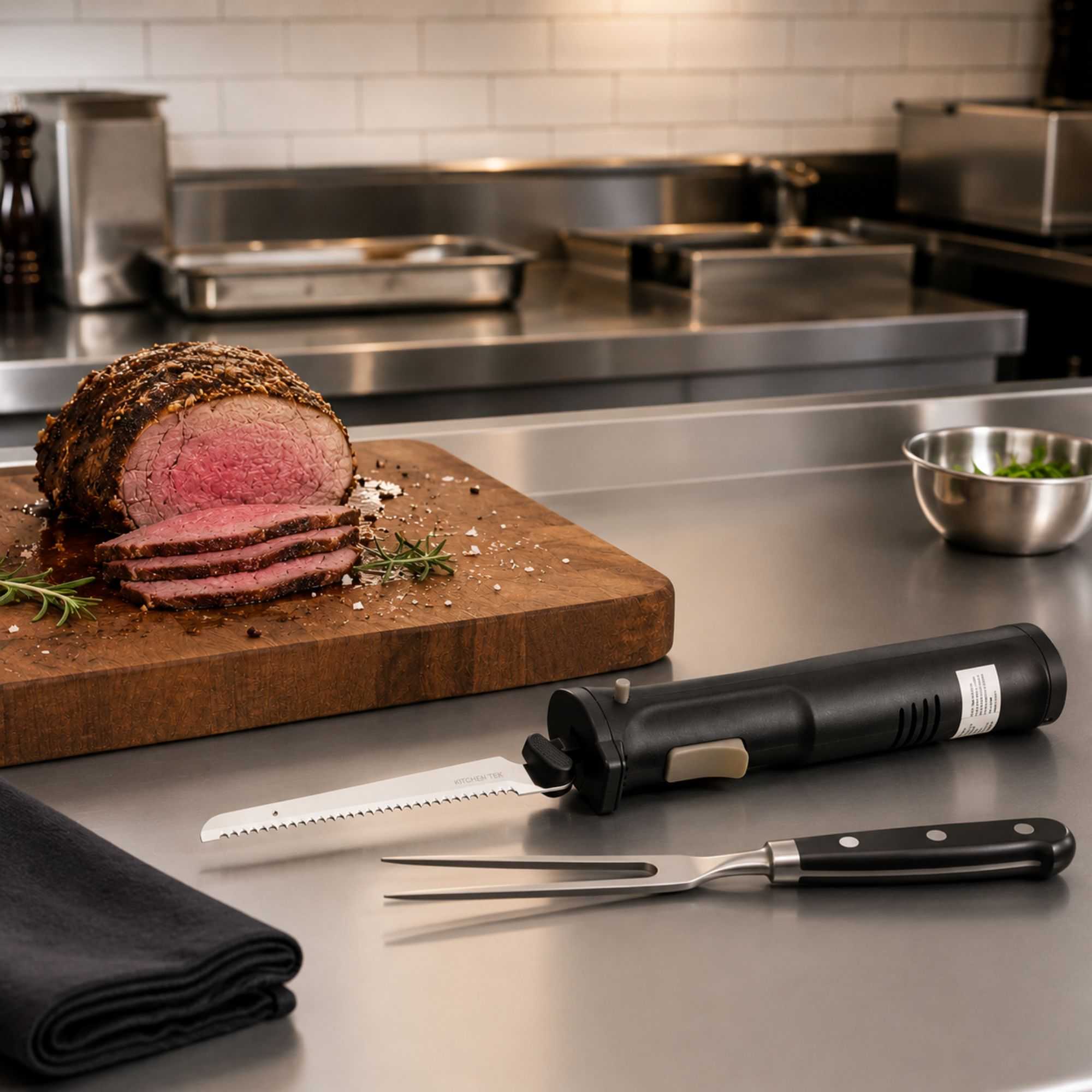 Kitchen Tek Cordless Electric Knife Set - with Lithium Ion Battery, 100-240V - 1 count box