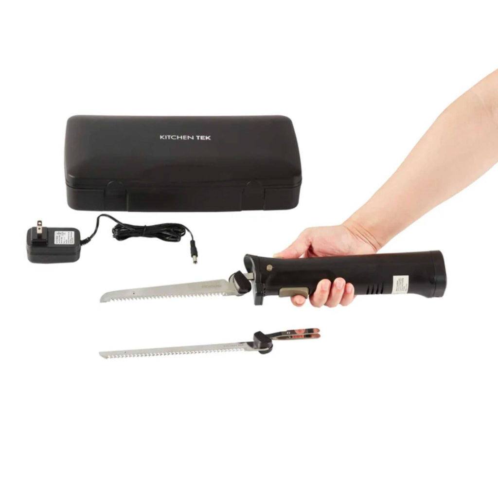 Kitchen Tek Cordless Electric Knife Set - with Storage Case, Lithium Ion Battery, 100-240V - 1 count box