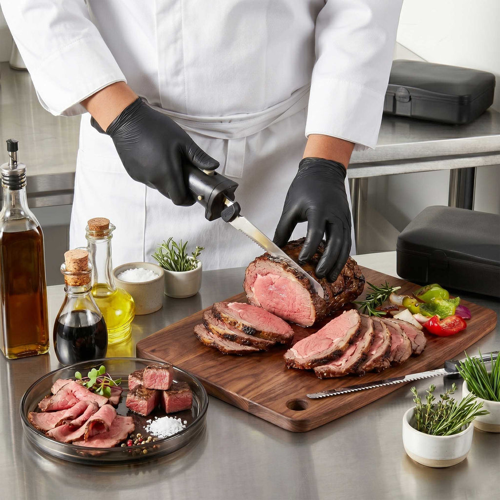 Kitchen Tek Cordless Electric Knife Set - with Storage Case, Lithium Ion Battery, 100-240V - 1 count box