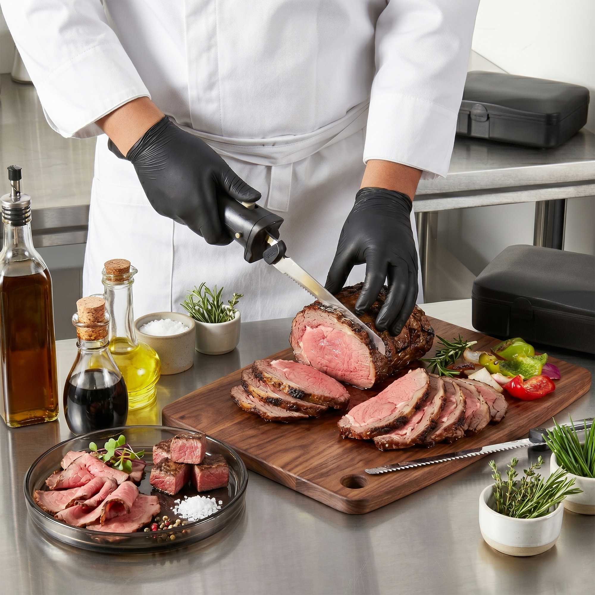 Kitchen Tek Cordless Electric Knife Set - with Storage Case, Lithium Ion Battery, 100-240V - 1 count box