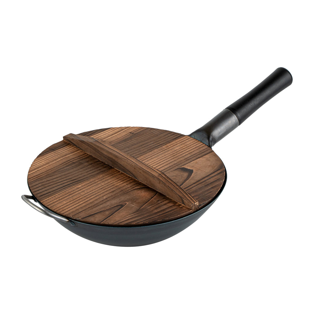 Motomori Handmade Wood Lid - Fits 12" and 14" Wok - 10 count box