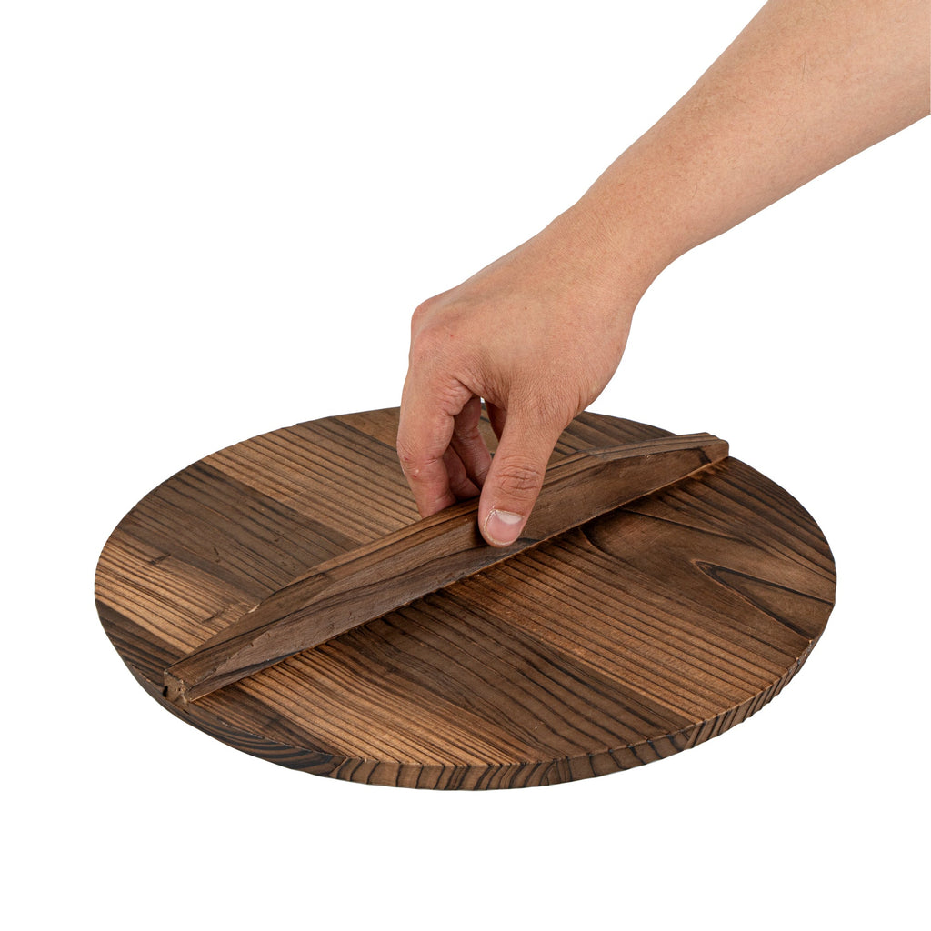 Motomori Handmade Wood Lid - Fits 12" and 14" Wok - 10 count box