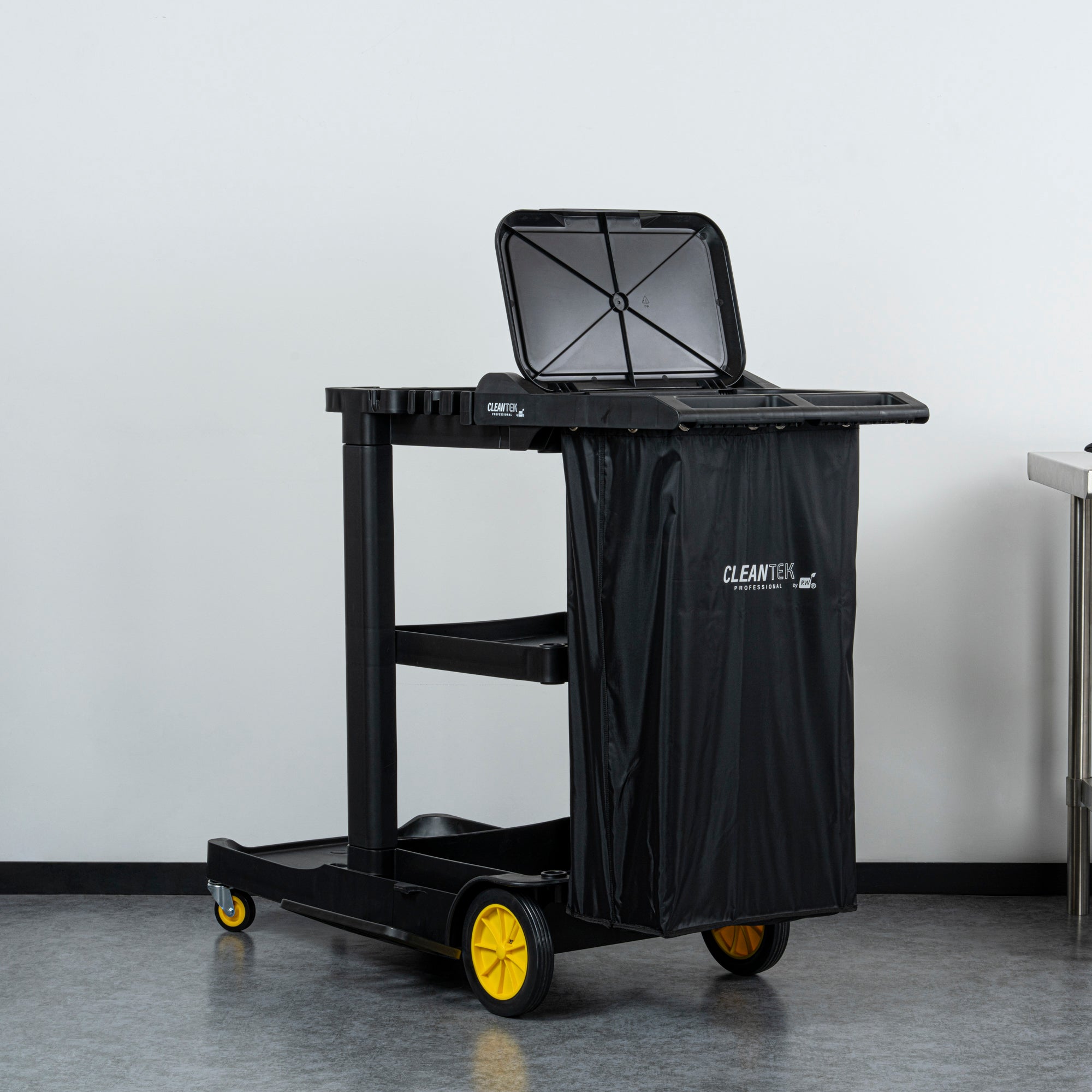 Clean Tek Professional Black Plastic Bag - for Heavy Duty 3-Shelf Janitor Cart - 1 count box