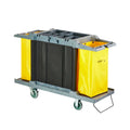 Clean Tek Professional Gray Hotel / Housekeeping Cart - 20 gal Bags, 3 Shelves - 59" x 21 1/4" x 38 3/4" - 1 count box