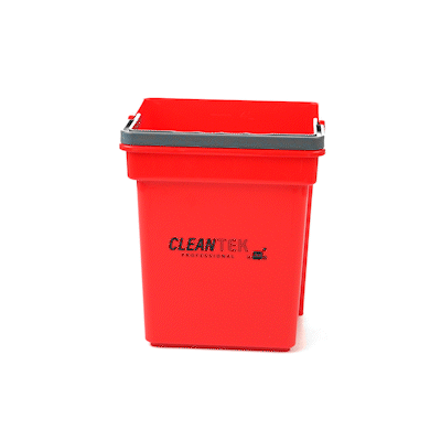 Clean Tek Professional 4 Qt Red Cleaning Bucket - 7" x 6 1/4" x 8 1/2" - 1 count box
