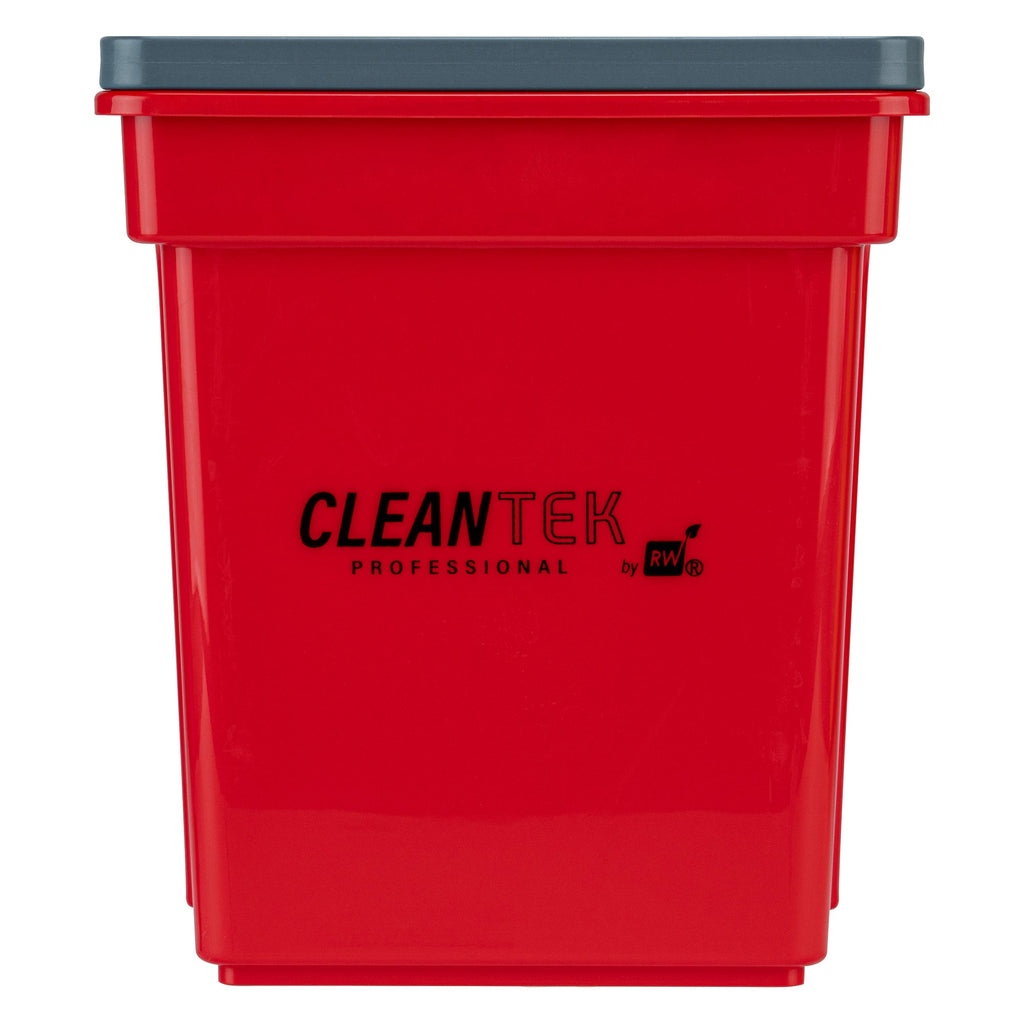 Clean Tek Professional 4 Qt Red Cleaning Bucket - 7" x 6 1/4" x 8 1/2" - 1 count box