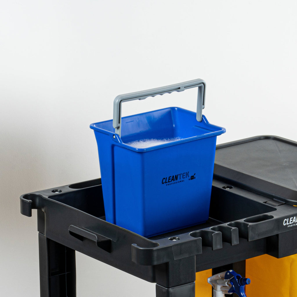 Clean Tek Professional 6 Qt Blue Cleaning Bucket - 9 1/4" x 7" x 8 3/4" - 1 count box
