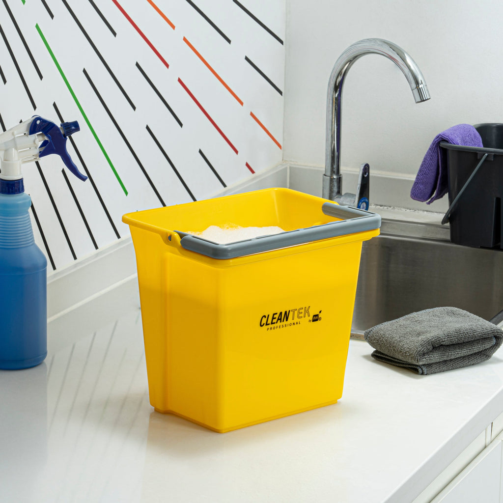 Clean Tek Professional 6 Qt Yellow Cleaning Bucket - 9 1/4" x 7" x 8 3/4" - 1 count box