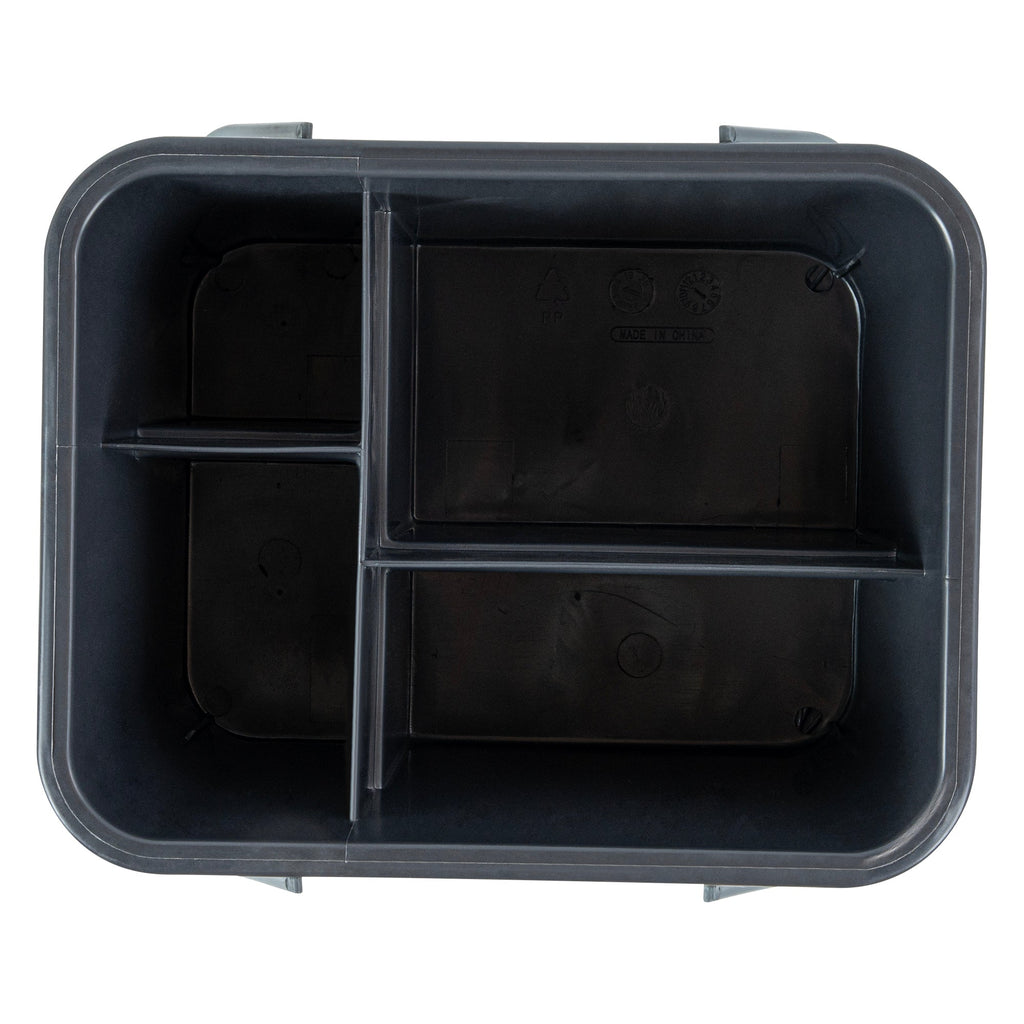 Clean Tek Professional Gray Cleaning Caddy - 4 Compartments, with 2 Handles - 11 1/2" x 9" x 6" - 1 count box