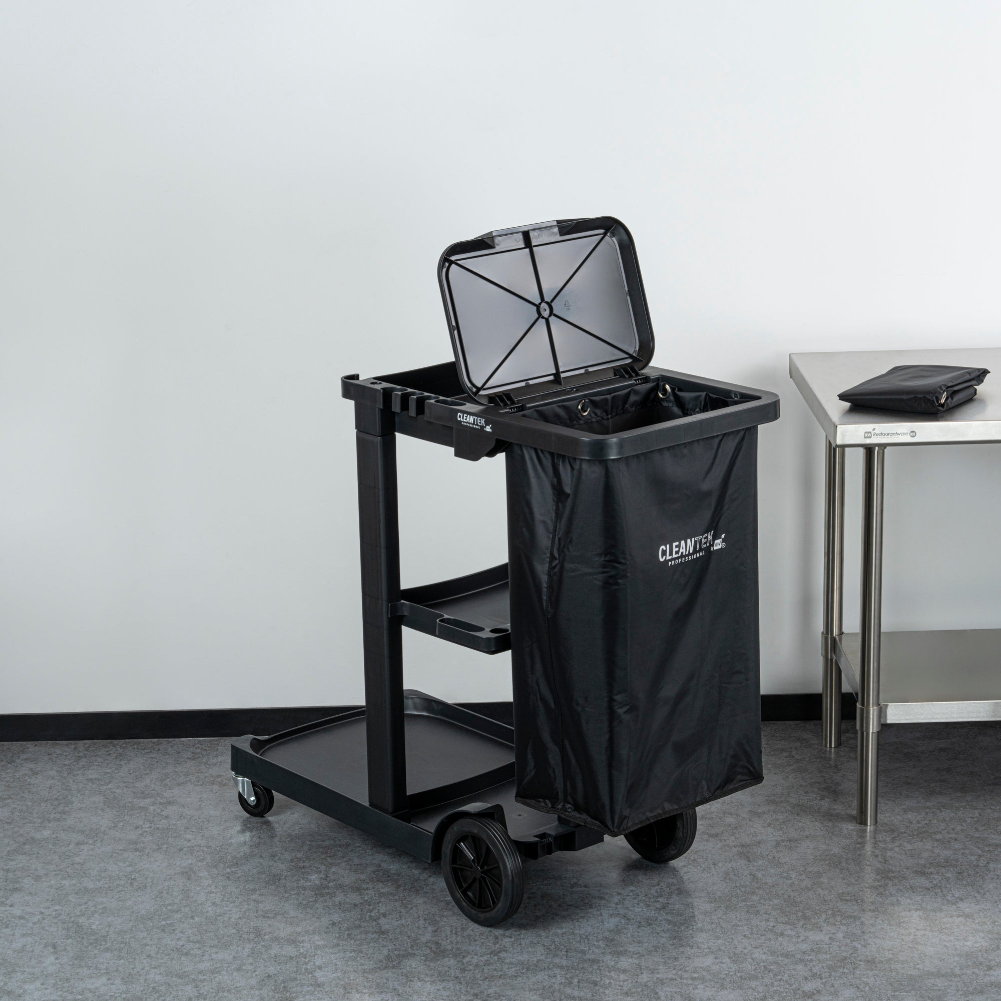 Clean Tek Professional 18 gal Black Plastic Bag - for 3-Shelf Janitor Cart - 1 count box