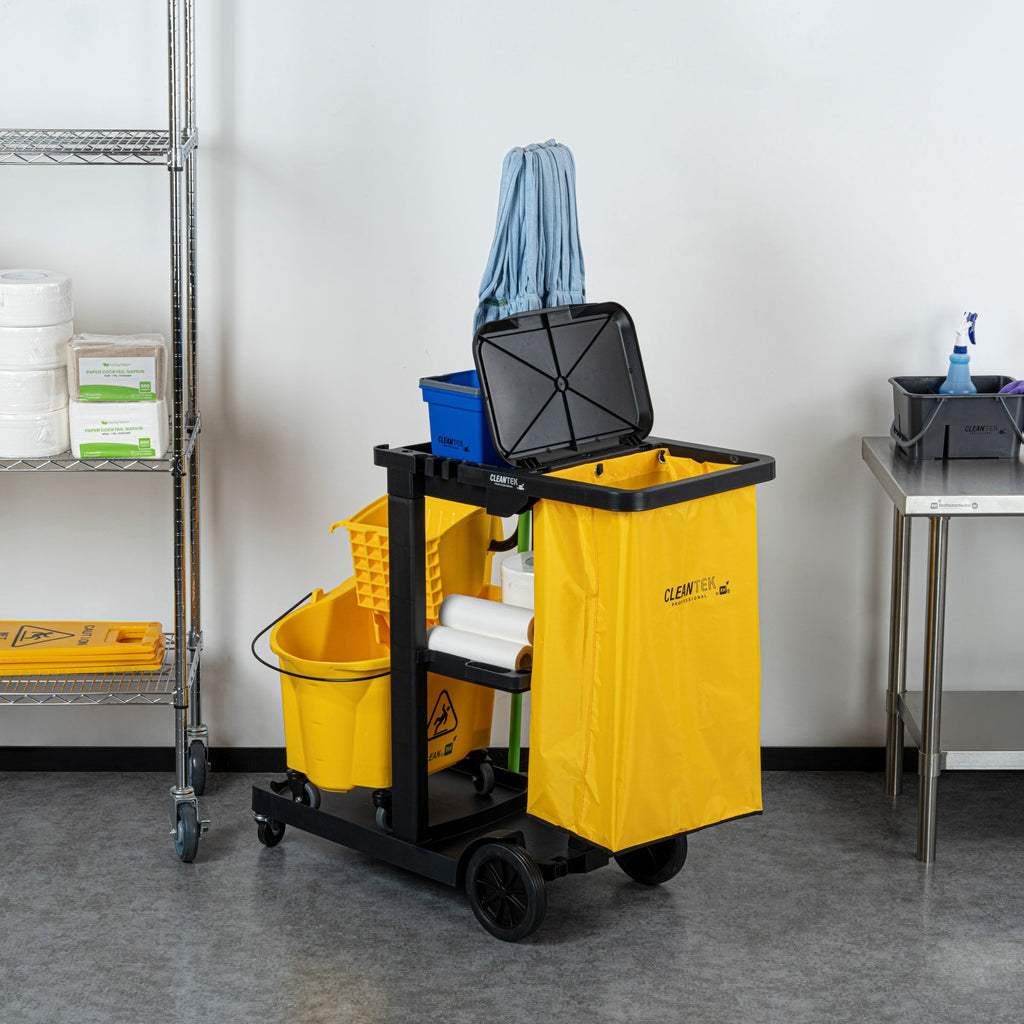 Clean Tek Professional 18 gal Yellow Plastic Bag - for 3-Shelf Janitor Cart - 1 count box
